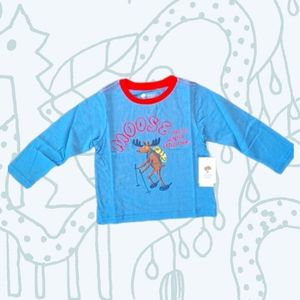 Tucker+Tate Kids Long Sleeve Graphic Tee(Toddler) , 2T, Blue Niagara Moose
